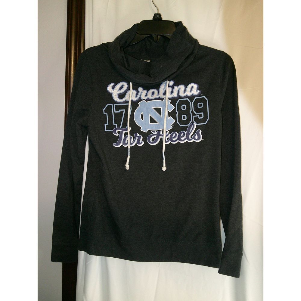 Vintage NCAA Carolina Tarheels Womens Cowl Neck Gray Pullover Sweatshirt Small